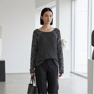 Helmut Lang Open Knit "Italian Yarn" Off the Shoulder Sweater SZ M